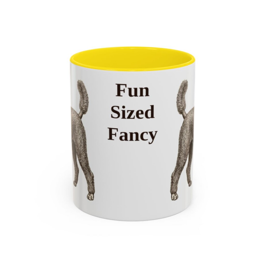 11oz Funny Miniature Poodle Mug, Yellow, front view