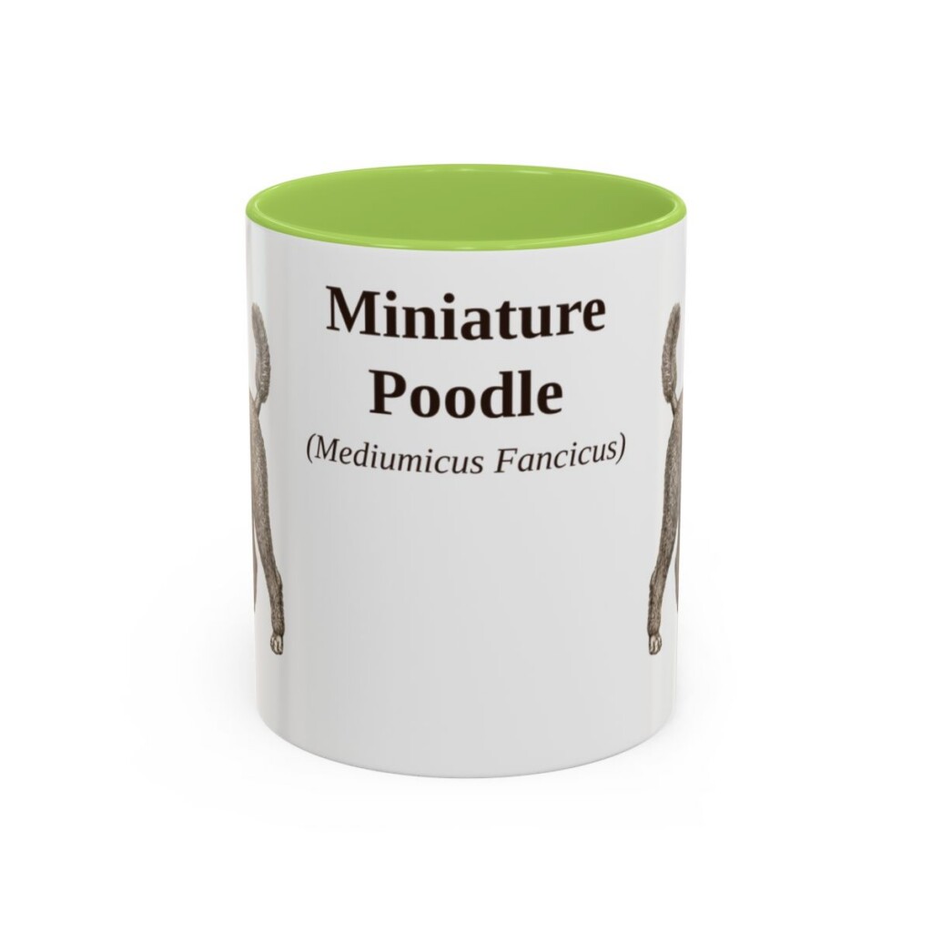 11oz miniature poodle mug, Light Green