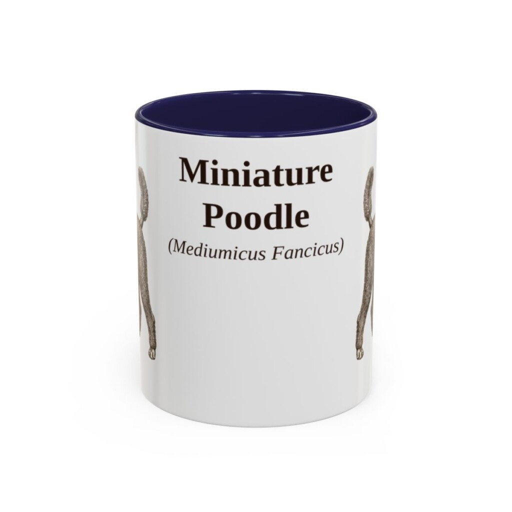 11oz miniature poodle mug, Navy