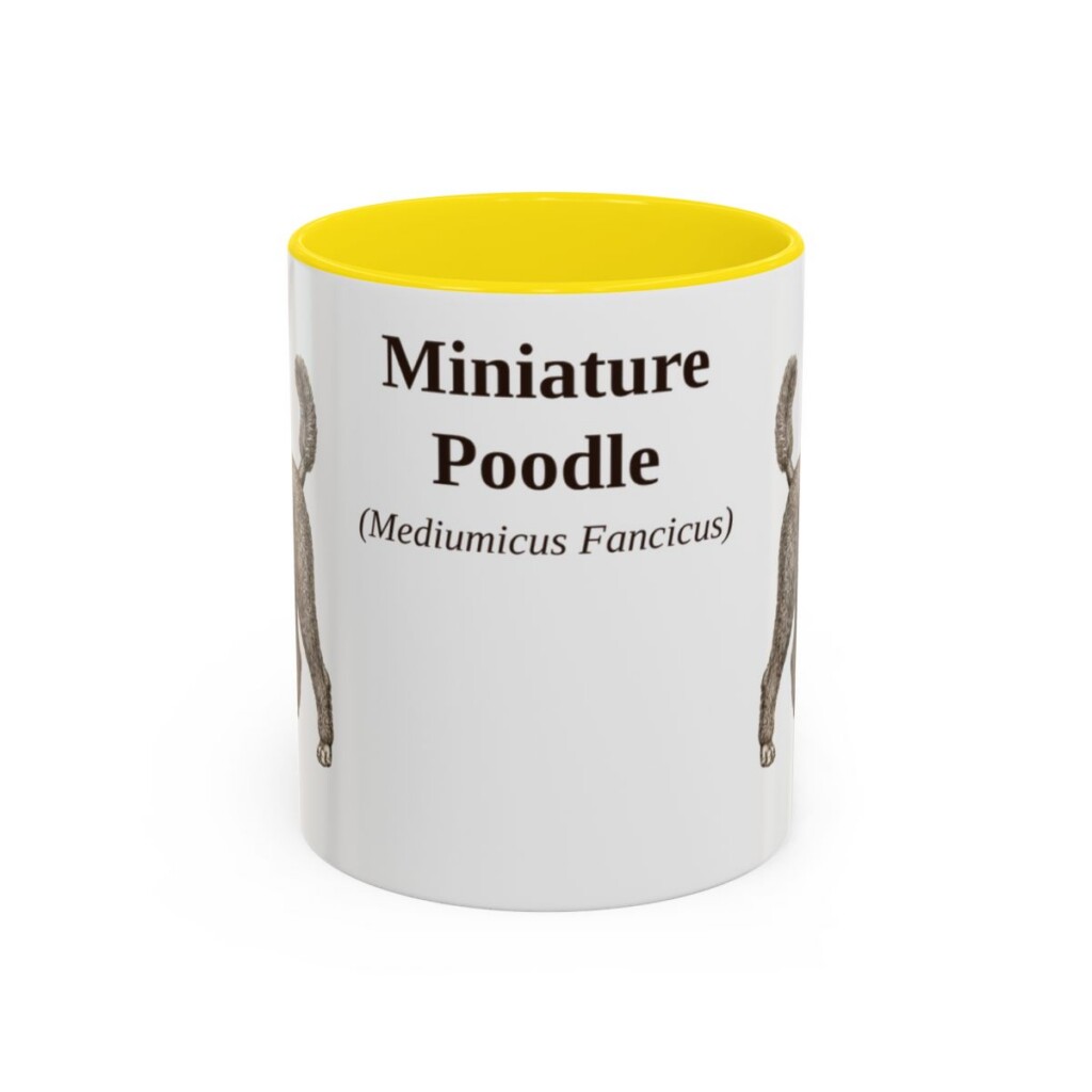 11oz miniature poodle mug, Yellow