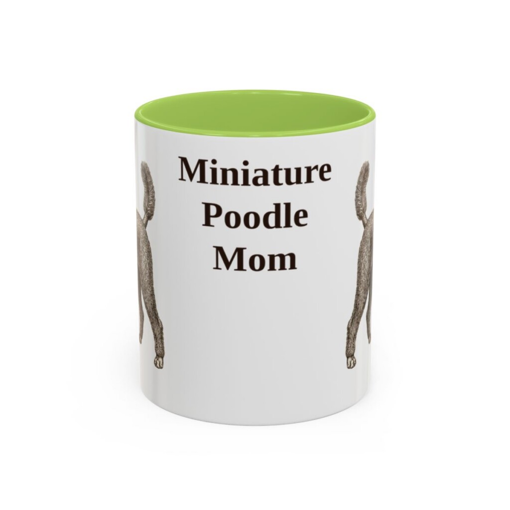 11oz miniature poodle mug, Light Green
