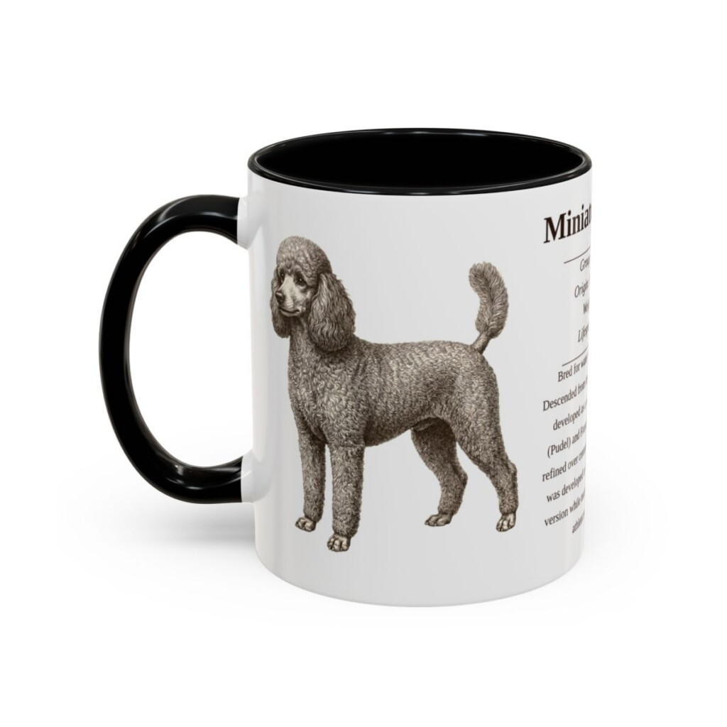 11oz Miniature Poodle Mug, Black, left side view