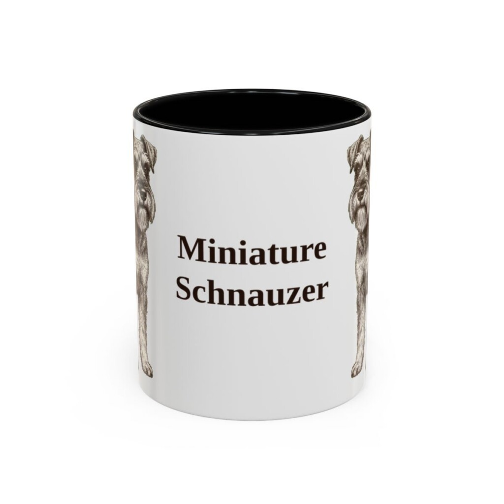 11oz Miniature Schnauzer Mug, Black, front view