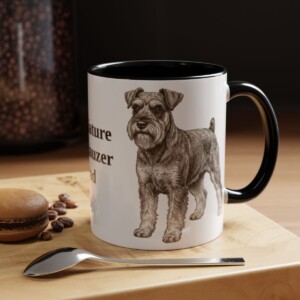 11oz Miniature Schnauzer Dog Dad Mug, Black, lifestyle photo