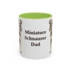 11oz Miniature Schnauzer Dog Dad Mug, Light Green, front view