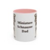 11oz Miniature Schnauzer Dog Dad Mug, Pink, front view