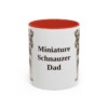 11oz Miniature Schnauzer Dog Dad Mug, Red, front view