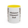 11oz Miniature Schnauzer Dog Dad Mug, Yellow, front view