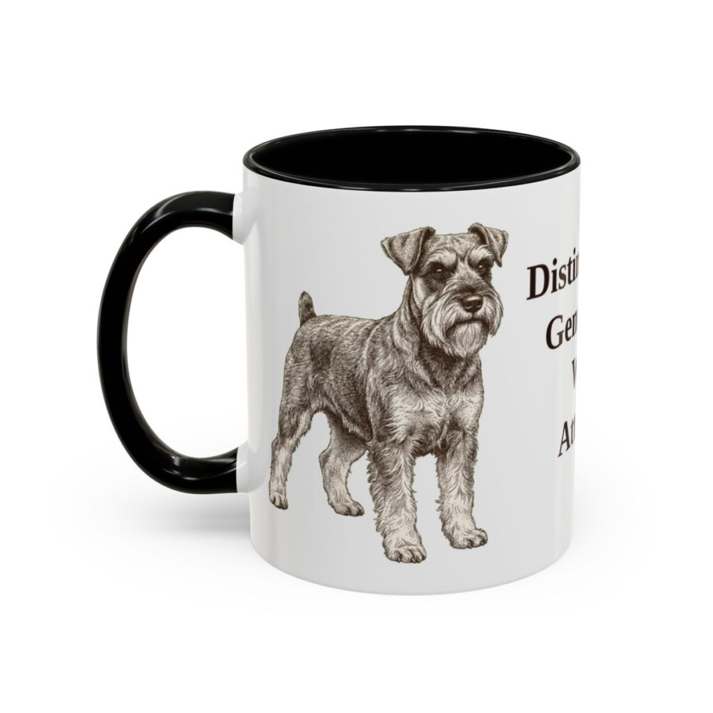 11oz Funny Miniature Schnauzer Mug, Black, left side view