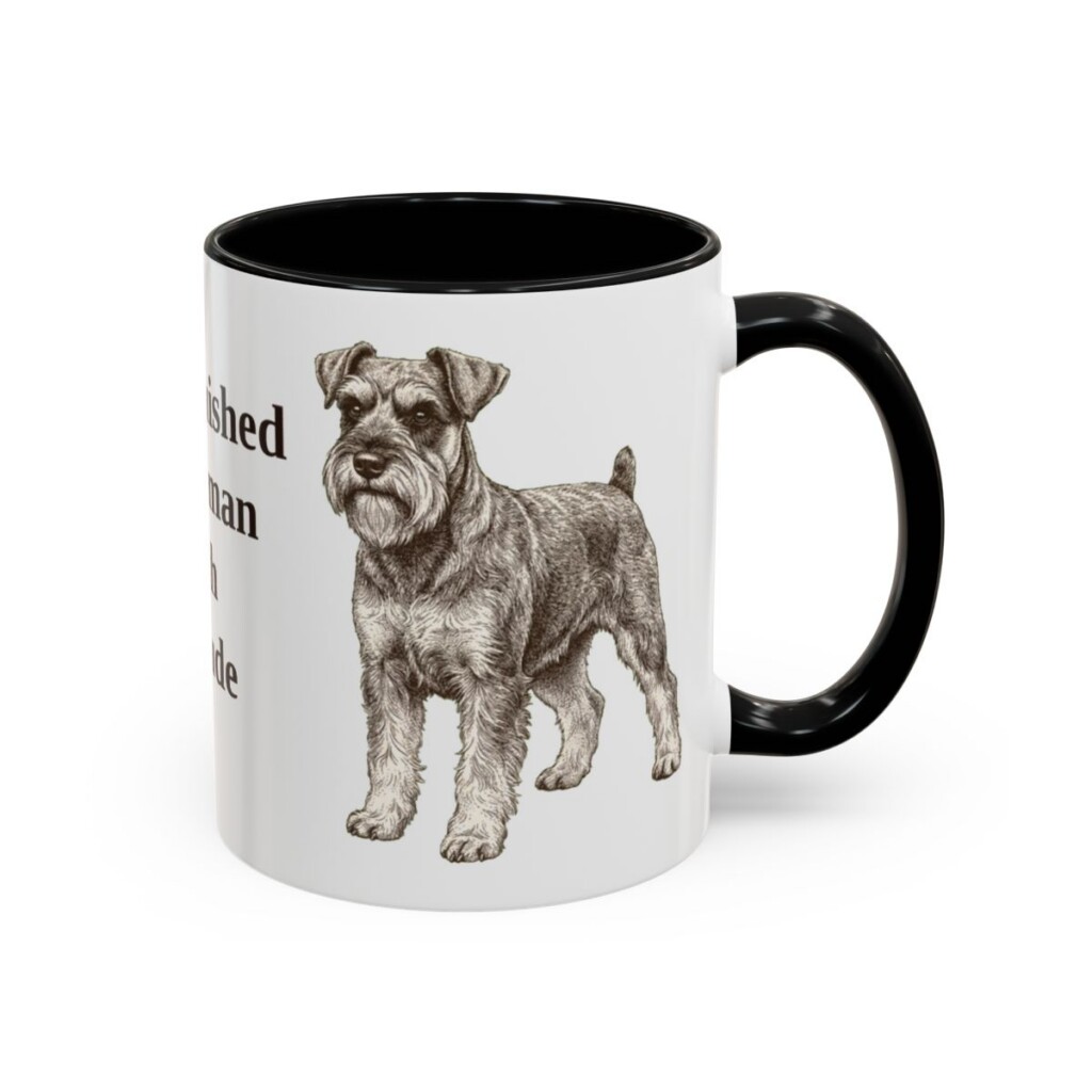 11oz Funny Miniature Schnauzer Mug, Black, right side view
