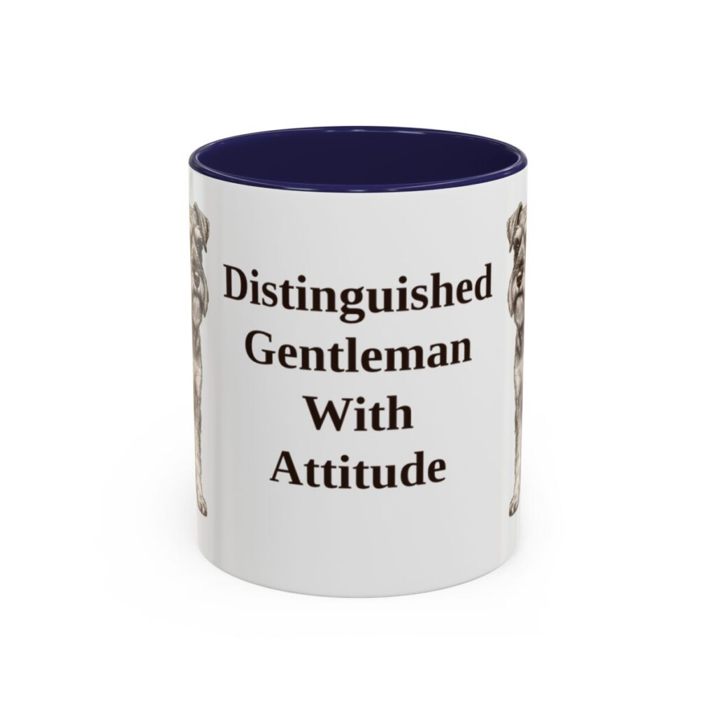 11oz Funny Miniature Schnauzer Mug, Navy, front view