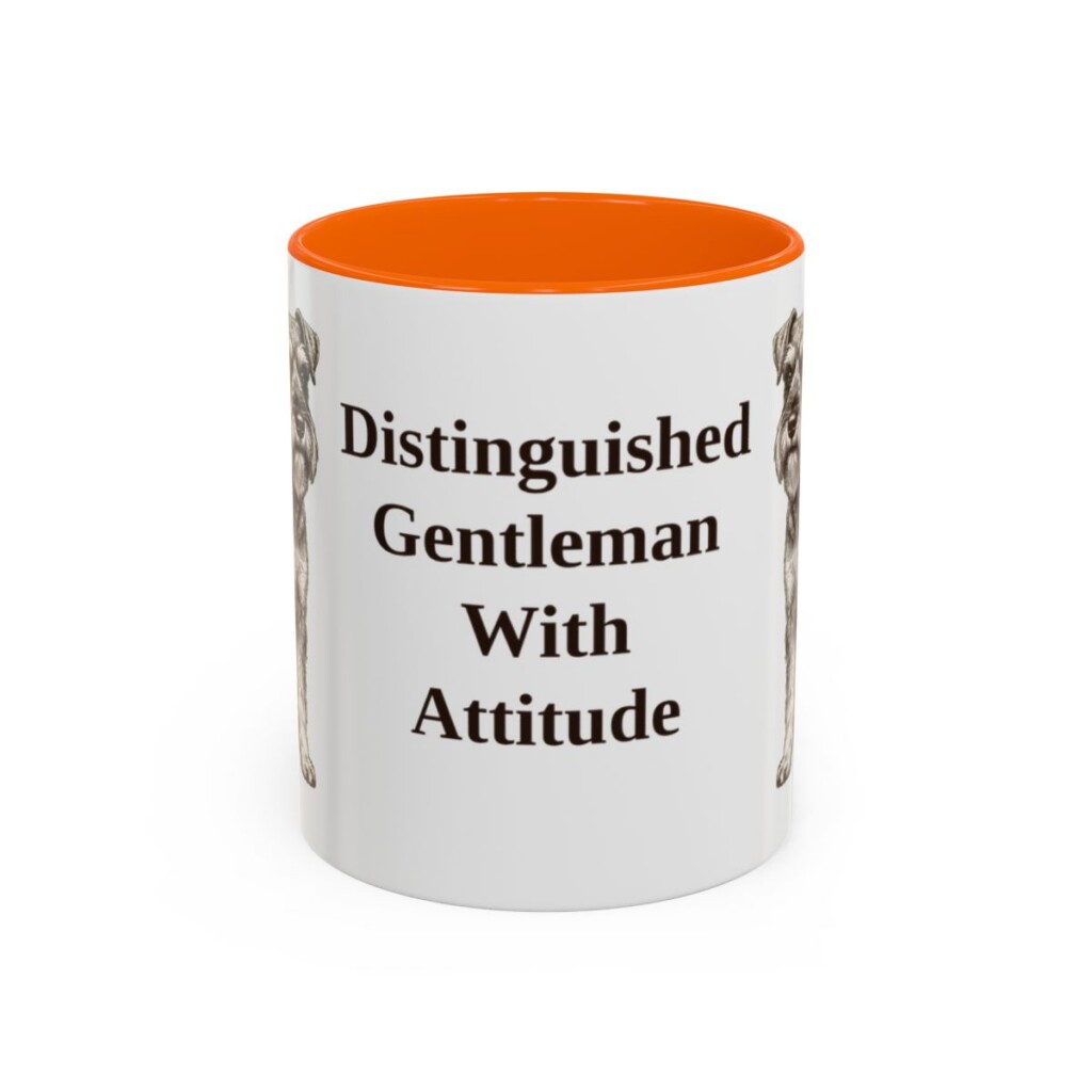 11oz Funny Miniature Schnauzer Mug, Orange, front view
