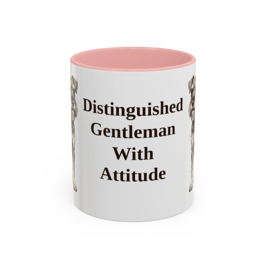 11oz Funny Miniature Schnauzer Mug, Pink, front view