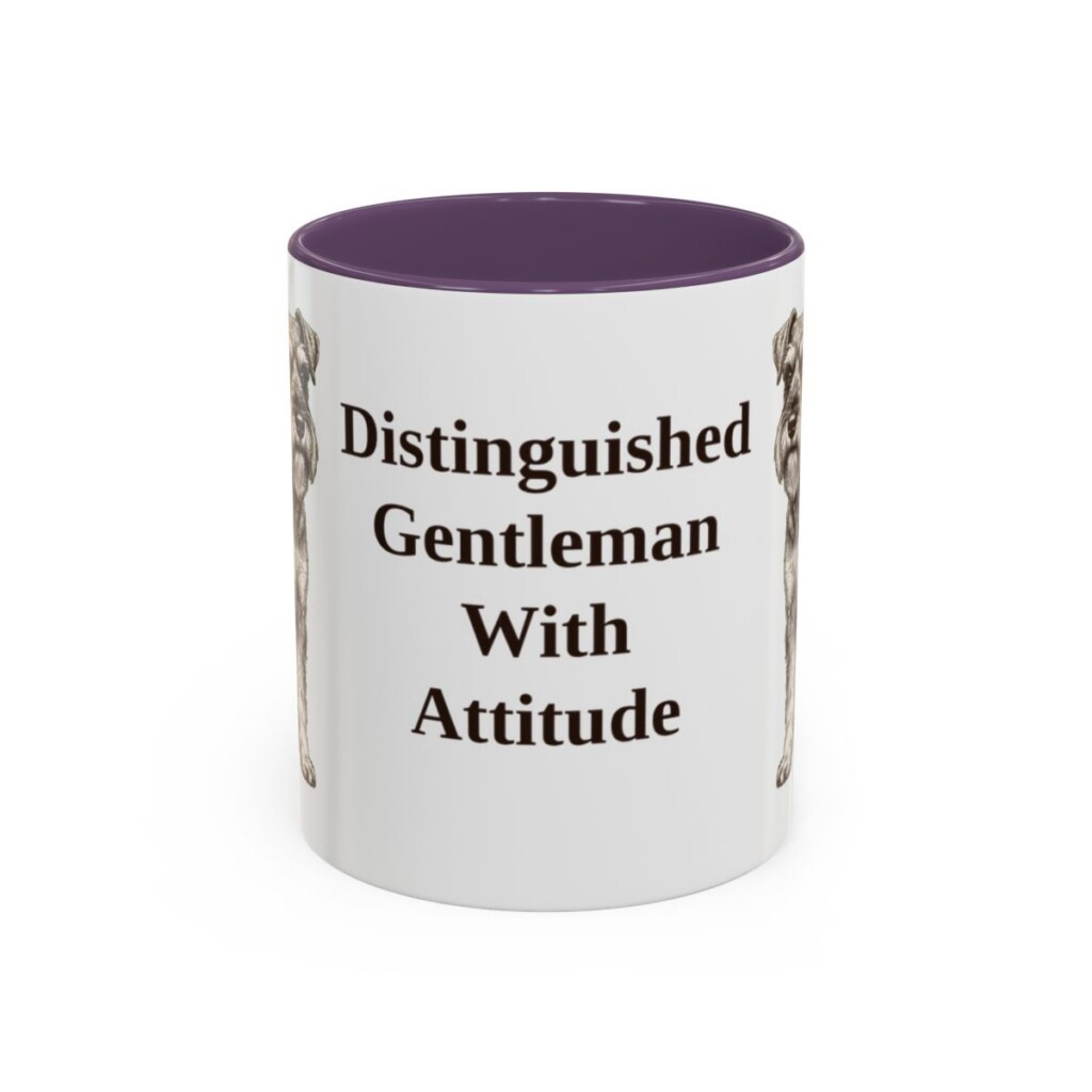 11oz Funny Miniature Schnauzer Mug, Purple, front view