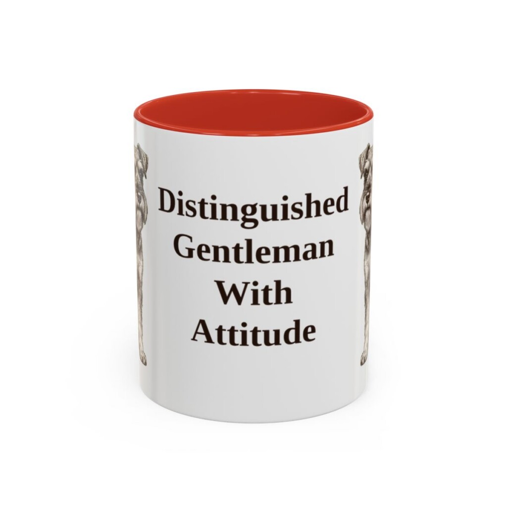 11oz Funny Miniature Schnauzer Mug, Red, front view