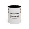 11oz Miniature Schnauzer Latin Mug, Black, front view