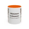 11oz Miniature Schnauzer Latin Mug, Orange, front view