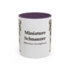11oz Miniature Schnauzer Latin Mug, Purple, front view