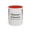 11oz Miniature Schnauzer Latin Mug, Red, front view