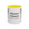 11oz Miniature Schnauzer Latin Mug, Yellow, front view