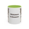 11oz Miniature Schnauzer Mug, Light Green, front view
