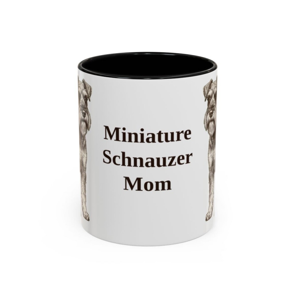 11oz-miniature-schnauzer-mug-mom-black-front 11oz Miniature Schnauzer Dog Mom Mug, Black, front view