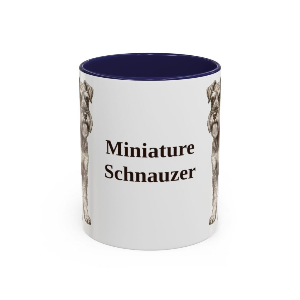 11oz Miniature Schnauzer Mug, Navy, front view