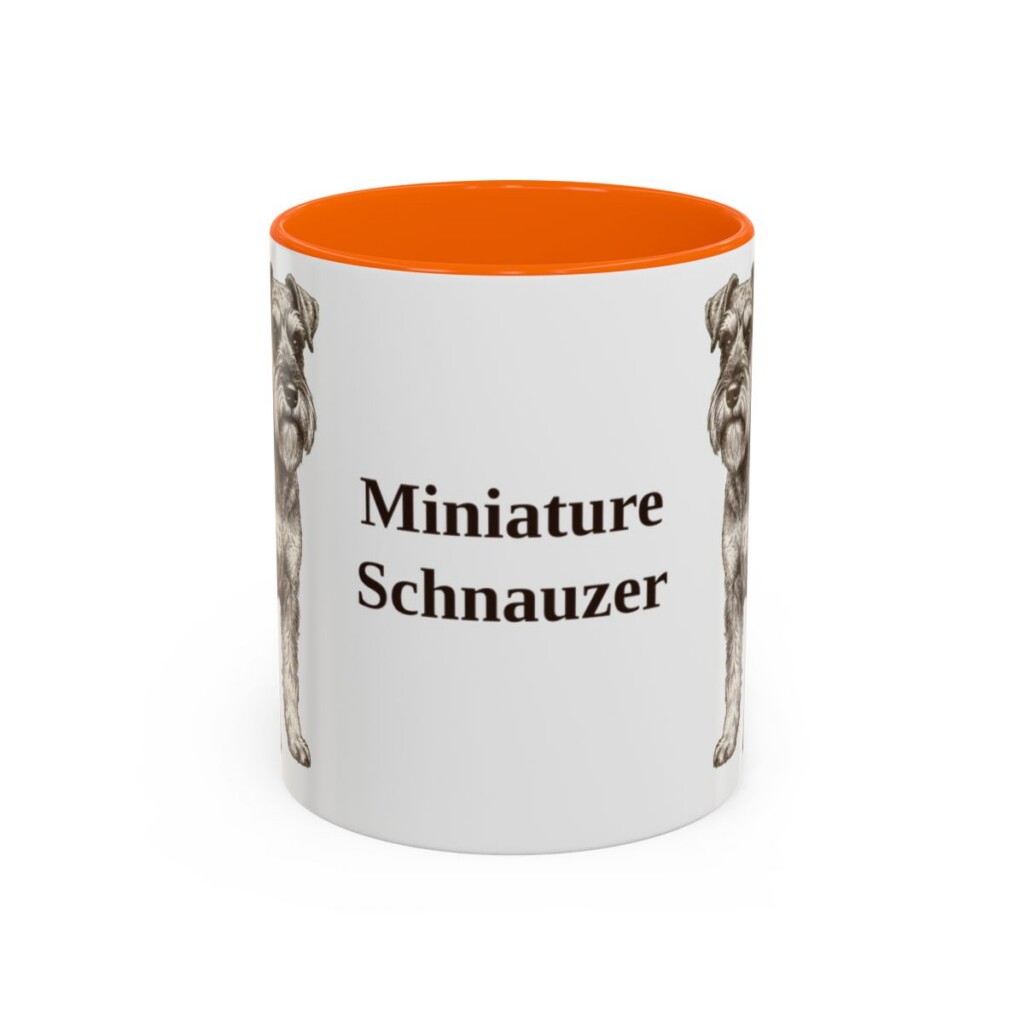 11oz Miniature Schnauzer Mug, Orange, front view
