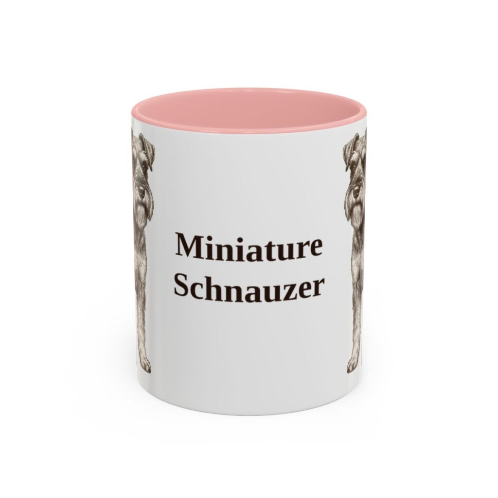11oz Miniature Schnauzer Mug, Pink, front view