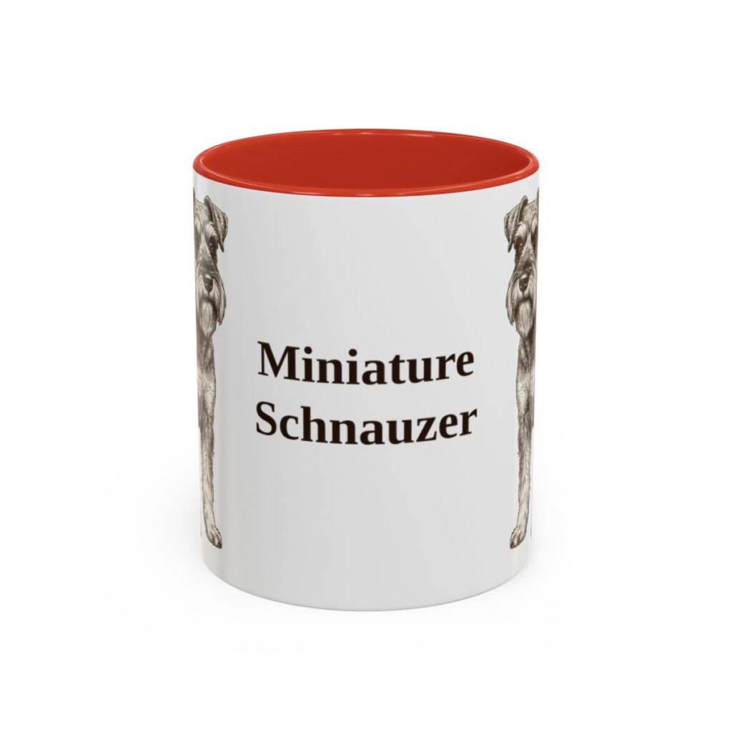 11oz Miniature Schnauzer Mug, Red, front view