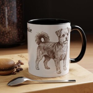 11oz Morkie Mug, Black, lifestyle photo