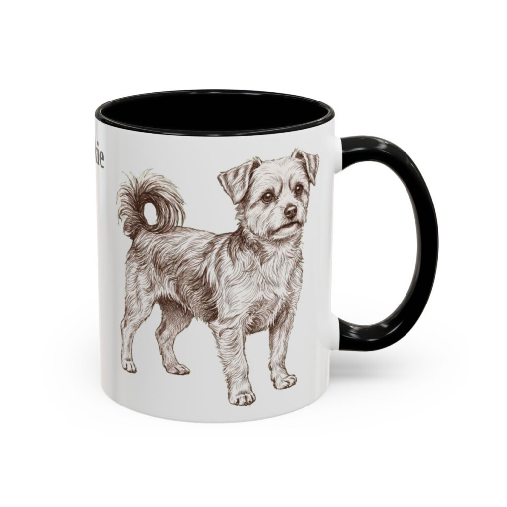 11oz Morkie Mug, Black, right side view