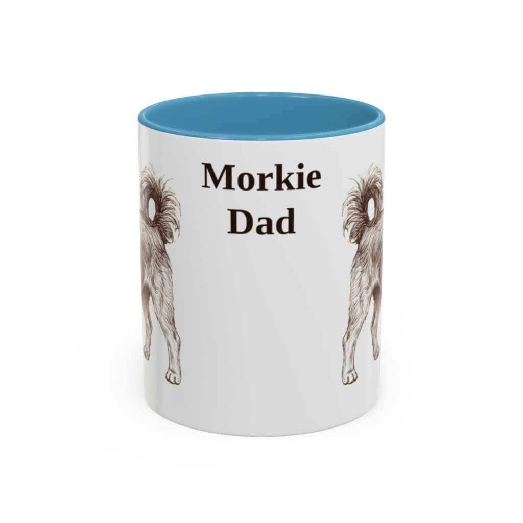 11oz-morkie-mug-dad-light-blue 11oz Morkie Dog Dad Mug, Light Blue, front view
