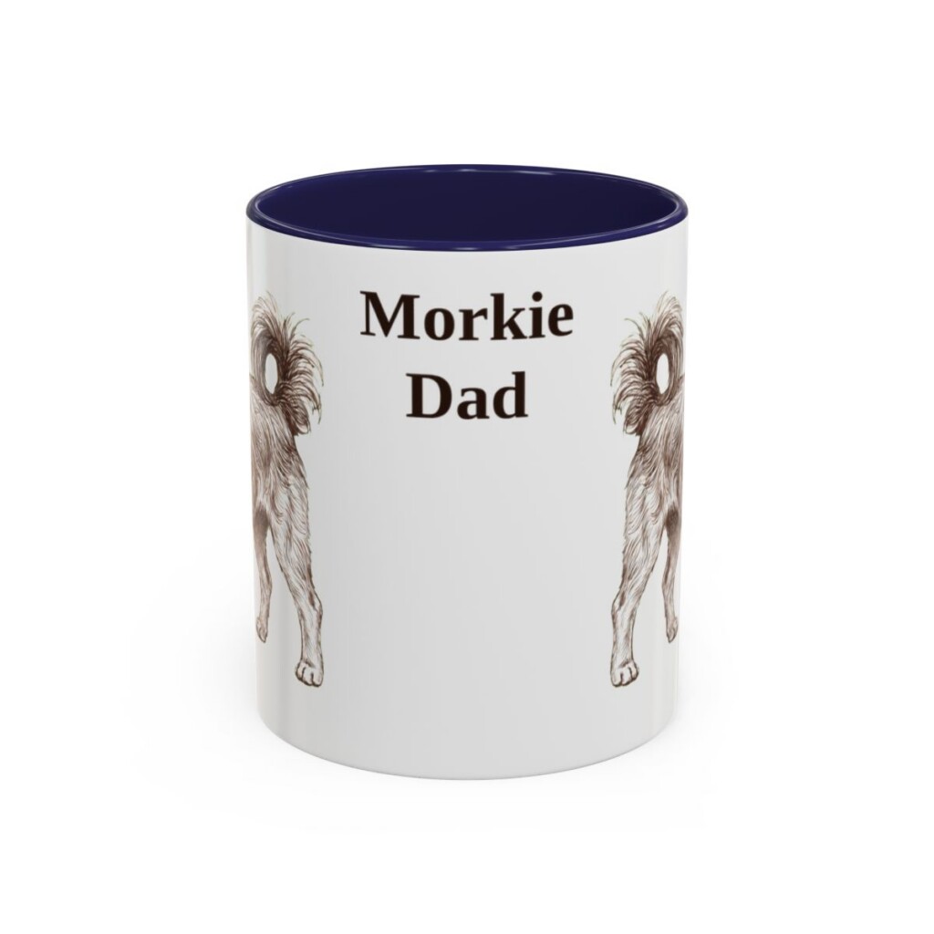 11oz-morkie-mug-dad-navy 11oz Morkie Dog Dad Mug, Navy, front view