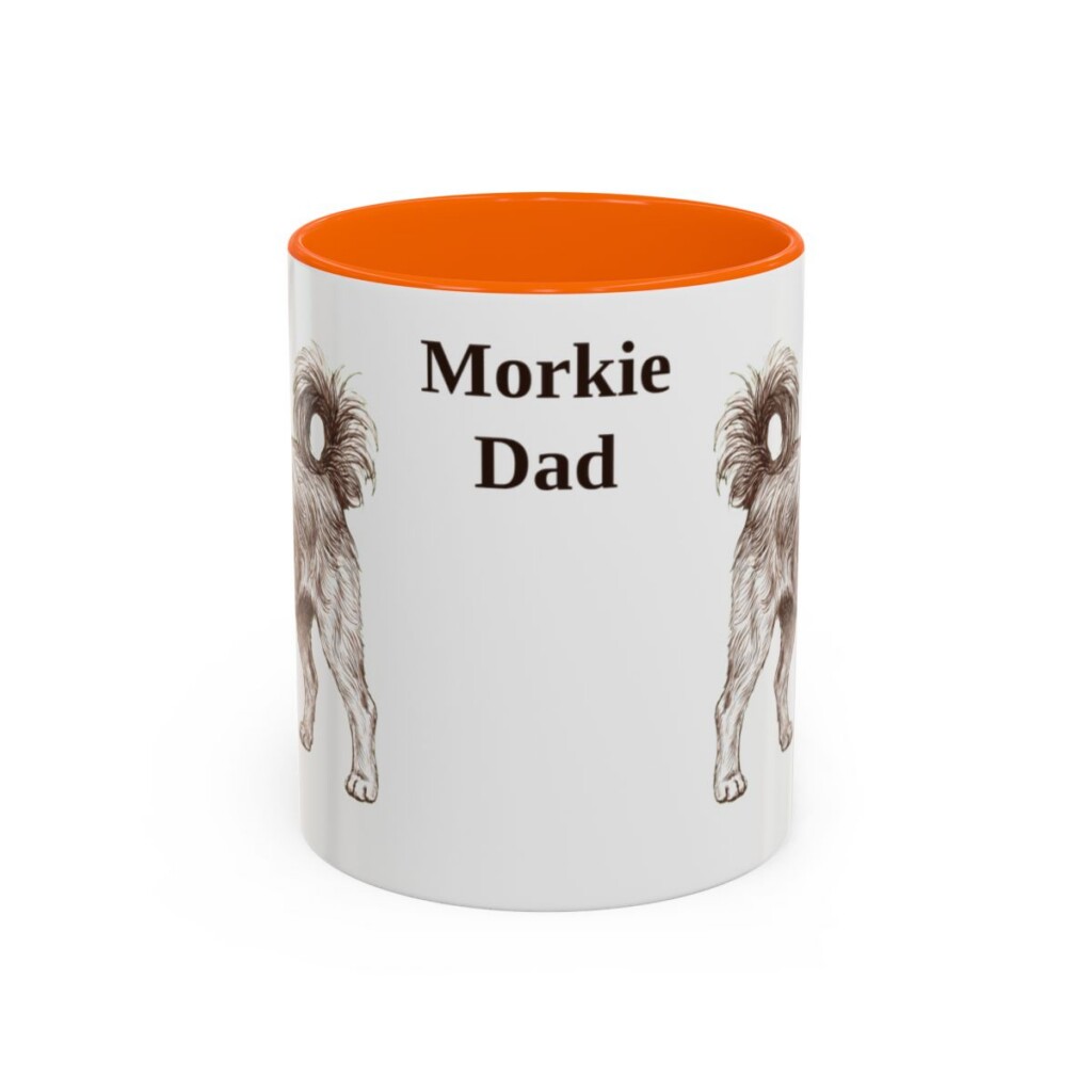 11oz-morkie-mug-dad-orange 11oz Morkie Dog Dad Mug, Orange, front view