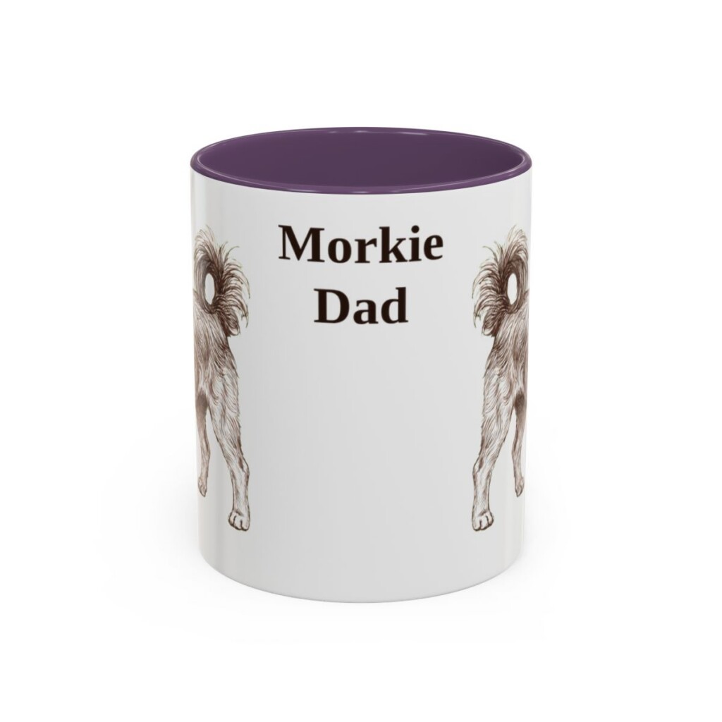 11oz-morkie-mug-dad-purple 11oz Morkie Dog Dad Mug, Purple, front view