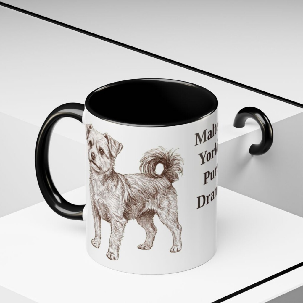 11oz-morkie-mug-humor-black-context-2 11oz Funny Morkie Mug, Black, lifestyle photo