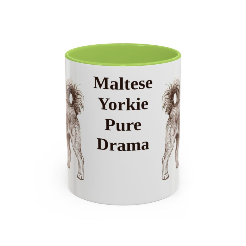 11oz-morkie-mug-humor-light-green 11oz Funny Morkie Mug, Light Green, front view