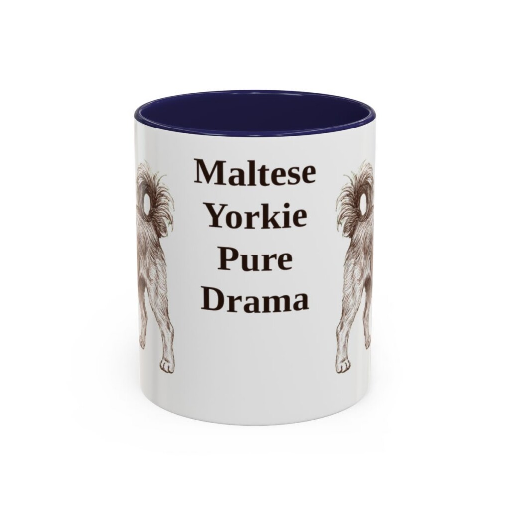 11oz-morkie-mug-humor-navy 11oz Funny Morkie Mug, Navy, front view