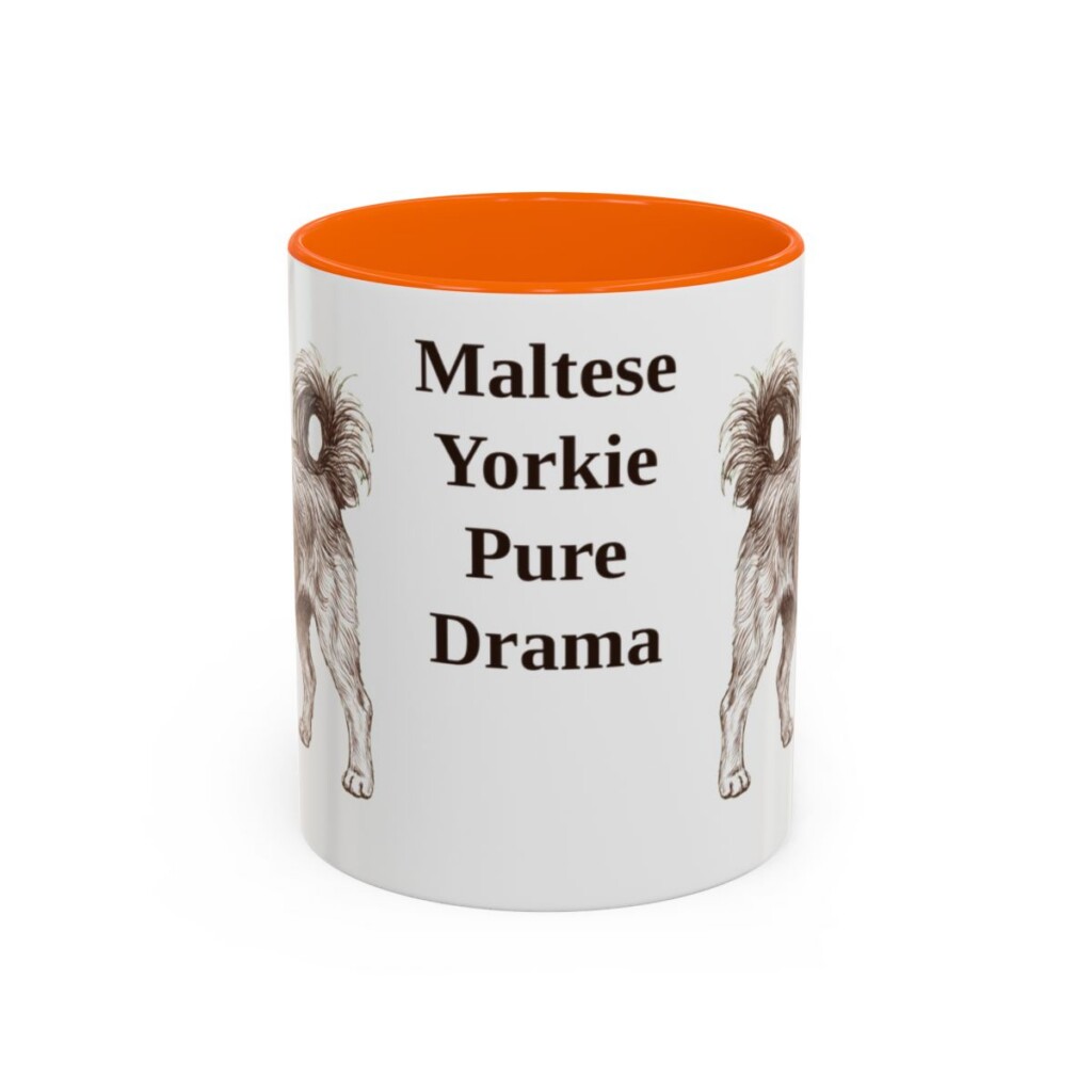 11oz-morkie-mug-humor-orange 11oz Funny Morkie Mug, Orange, front view