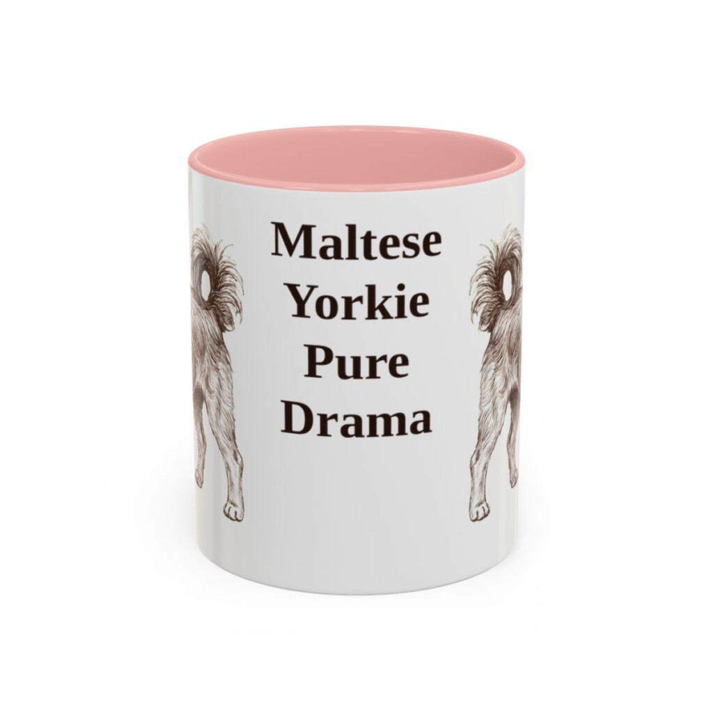 11oz-morkie-mug-humor-pink 11oz Funny Morkie Mug, Pink, front view
