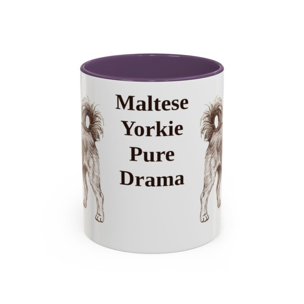 11oz-morkie-mug-humor-purple 11oz Funny Morkie Mug, Purple, front view