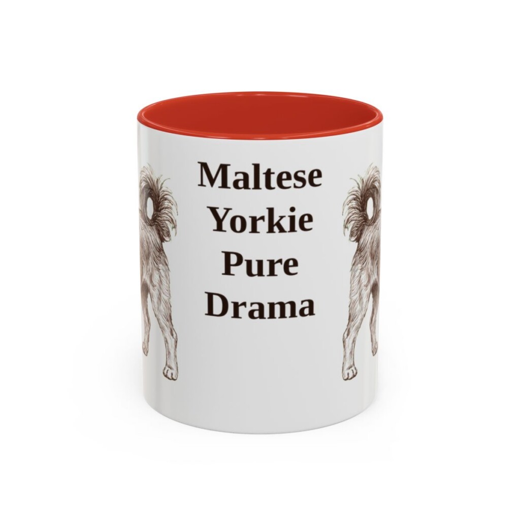 11oz-morkie-mug-humor-red 11oz Funny Morkie Mug, Red, front view