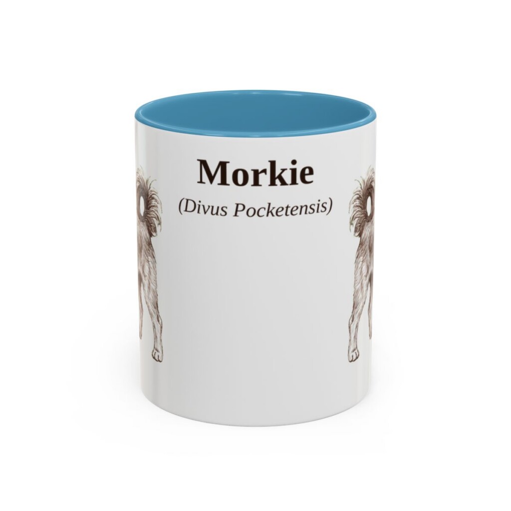 11oz-morkie-mug-latin-light-blue 11oz Morkie Latin Mug, Light Blue, front view