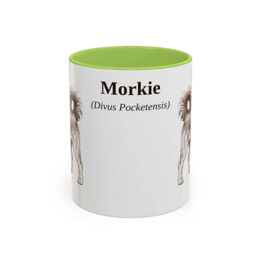 11oz-morkie-mug-latin-light-green 11oz Morkie Latin Mug, Light Green, front view
