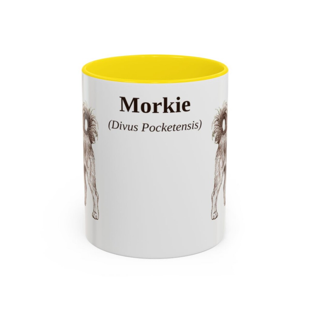 11oz-morkie-mug-latin-yellow 11oz Morkie Latin Mug, Yellow, front view