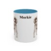 11oz Morkie Mug, Light Blue, front view