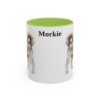 11oz Morkie Mug, Light Green, front view