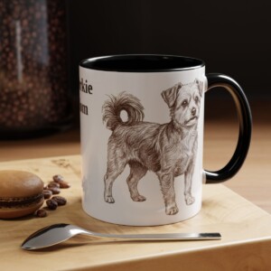 11oz Morkie Dog Mom Mug, Black, lifestyle photo