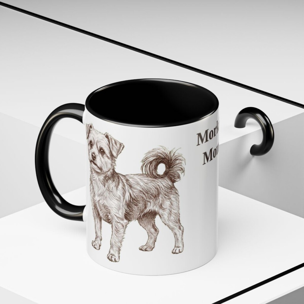 11oz Morkie Dog Mom Mug, Black, lifestyle photo